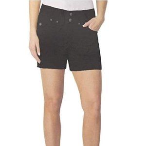 NWT Dakota Blue Womens Soft Stretch Flat Front Shorts Mid Rise Size 14 $50 1B210